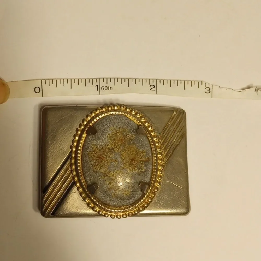 Vintage Pressed Flower Belt Buckle